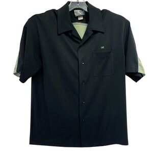VTG 90s Kik Wear Bowling Black/Green Button Up  Shirt Sz Large (F40) USA MADE